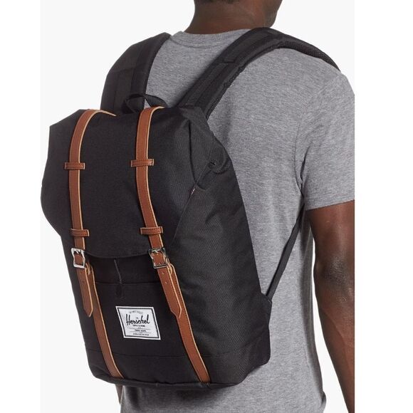 Herschel Supply Co. "Retreat' Little America Backpack,‎ Black\Brown NWT - Picture 4 of 16